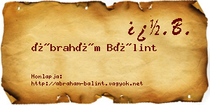 Ábrahám Bálint névjegykártya